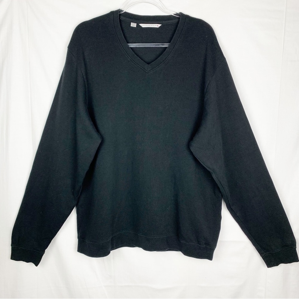 Cutter & Buck Pima Cotton V-Neck Black Pullover Sweater size XL